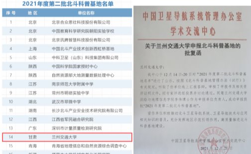 祝贺！我校成功申报“2021年度第二批北斗科普基地”